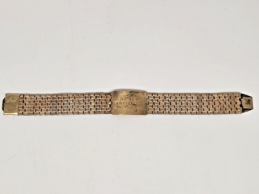 12k/20 GF Gold Filled Mesh Integrated Hinged ID Bracelet - Sizeable